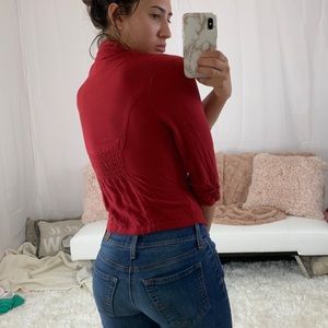 Red wet seal blazer top medium